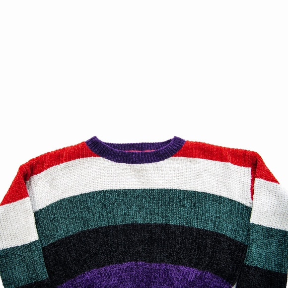 Ribbed Cropped Colorful Sweater - Picture 12 of 15